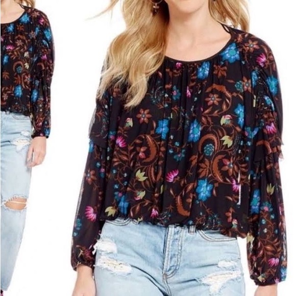 Free People Wildflower Honey Blouse Size XS - Picture 4 of 9